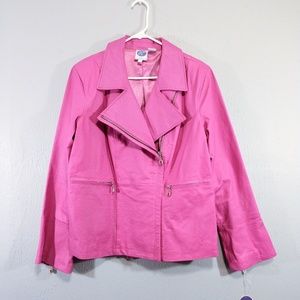 DG2 Diane Gilman Moto Jacket Pig Suede Large